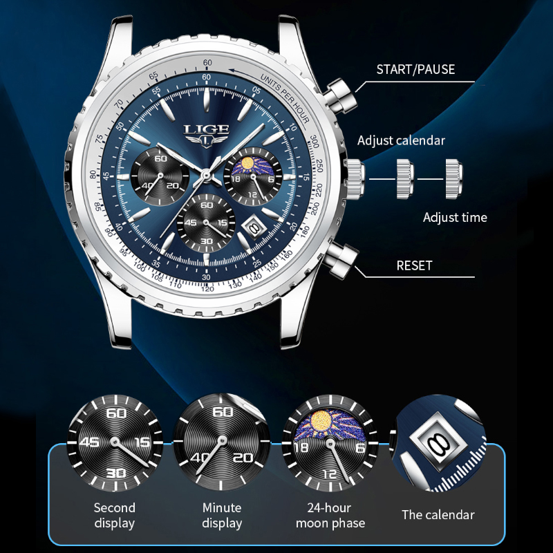 LIGE-reloj analógico de acero  - Luxury Watch Magazine reseña y precio