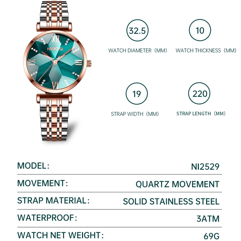 Relojes NIBOSI de cuarzo con e - Luxury Watch Top 10 reseña y precio