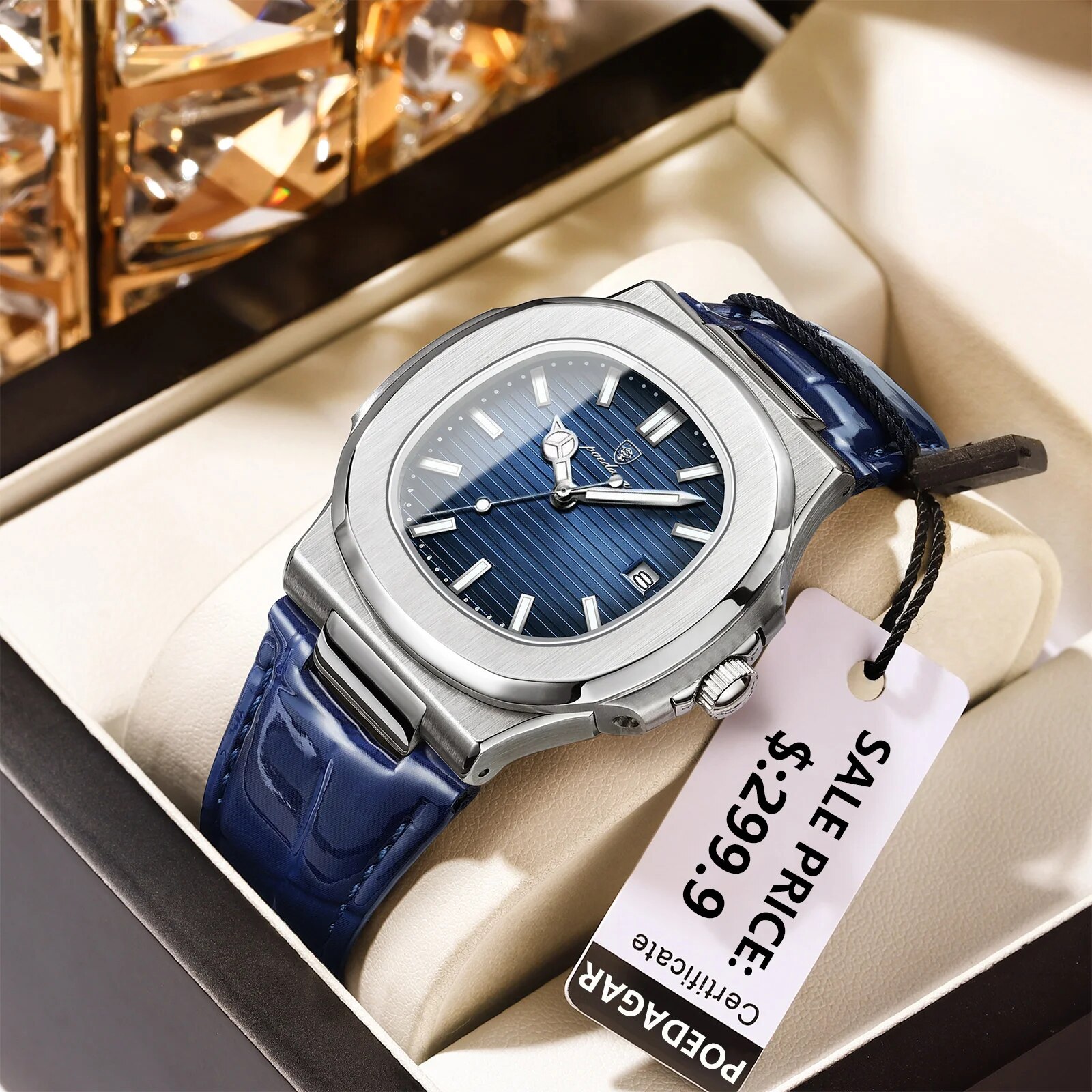 POEDAGAR, Reloj cuadrado de lu - Luxury Watch Top 10 reseña y precio