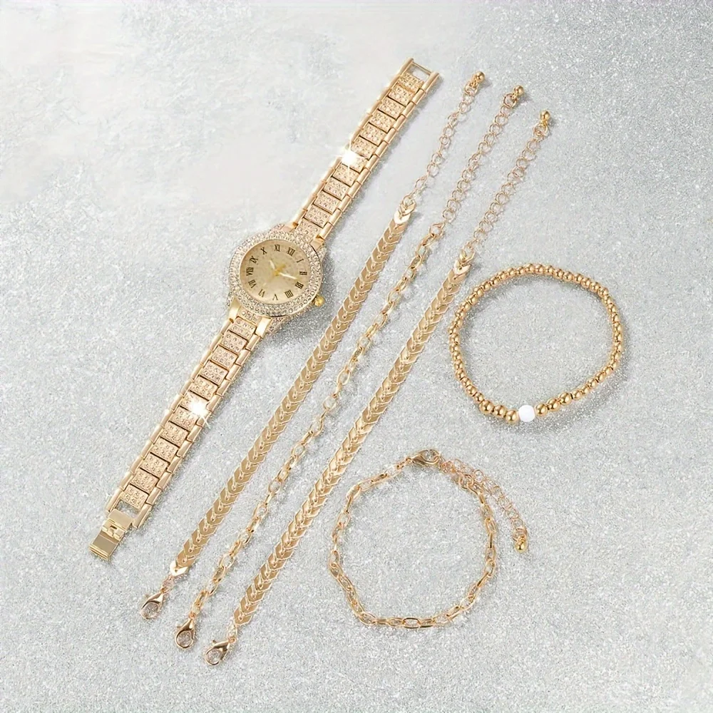 6 unids/set de reloj de cuarzo - Luxury Watch Gift For Her reseña y precio