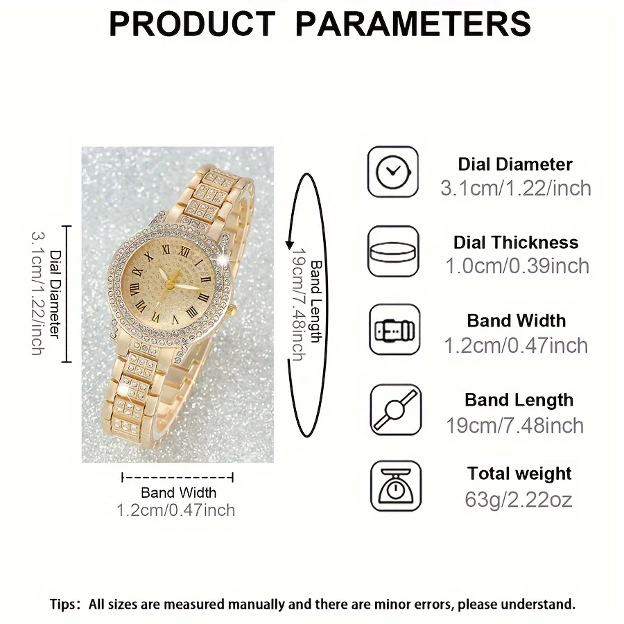 6 unids/set de reloj de cuarzo - Luxury Watch Gift For Her reseña y precio
